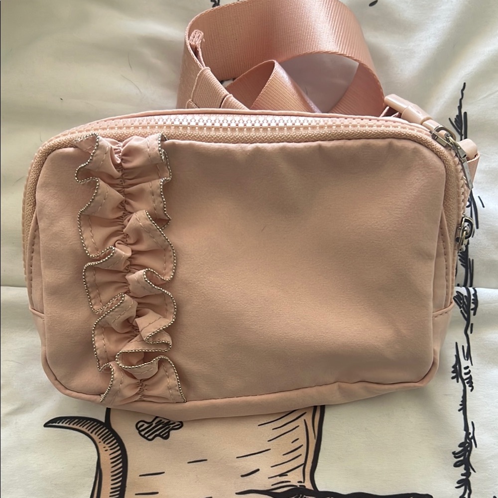 Ruffled Pink Belt Bag NWOT